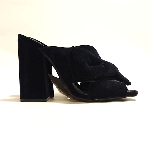 H&M Deep Navy Velvet Bow Woman's Heels Size 8.5 BNWT - Picture 6 of 9